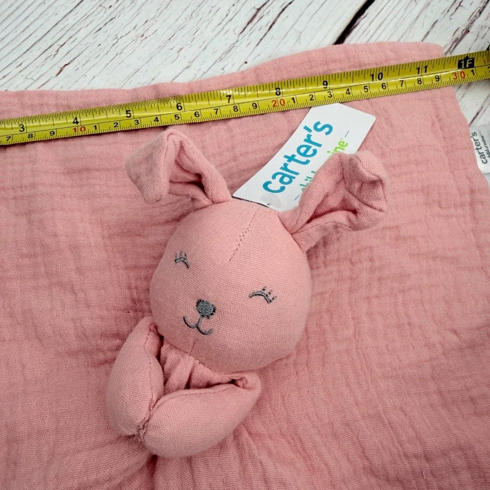 Carter's Child of Mine Pink Bunny Muslin Lovey Security Blanket‎ CM01547-1SZ-WMT